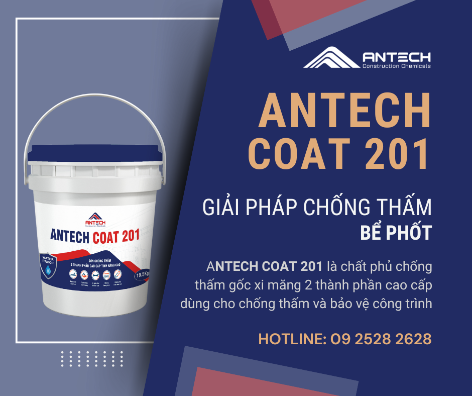 Chống thấm bể phốt gốc xi măng Antech Coat 201