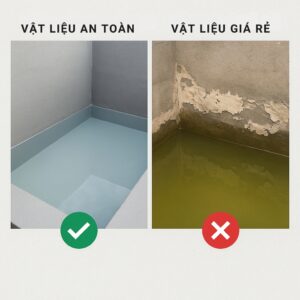 So sánh hiệu quả chống thấm bể nước giữa vật liệu an toàn và vật liệu giá rẻ